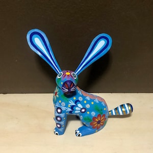 Alebrije Rabbit Handcrafted Wood Carving by Zeny Fuentes & Reyna Piña from Oaxaca, Mexico.