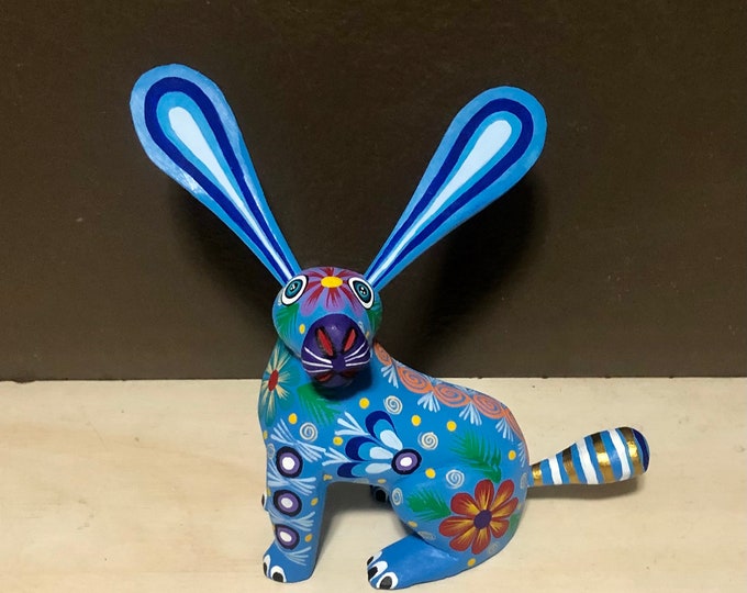 Alebrije Rabbit Handcrafted Wood Carving by Zeny Fuentes & Reyna Piña from Oaxaca, Mexico.