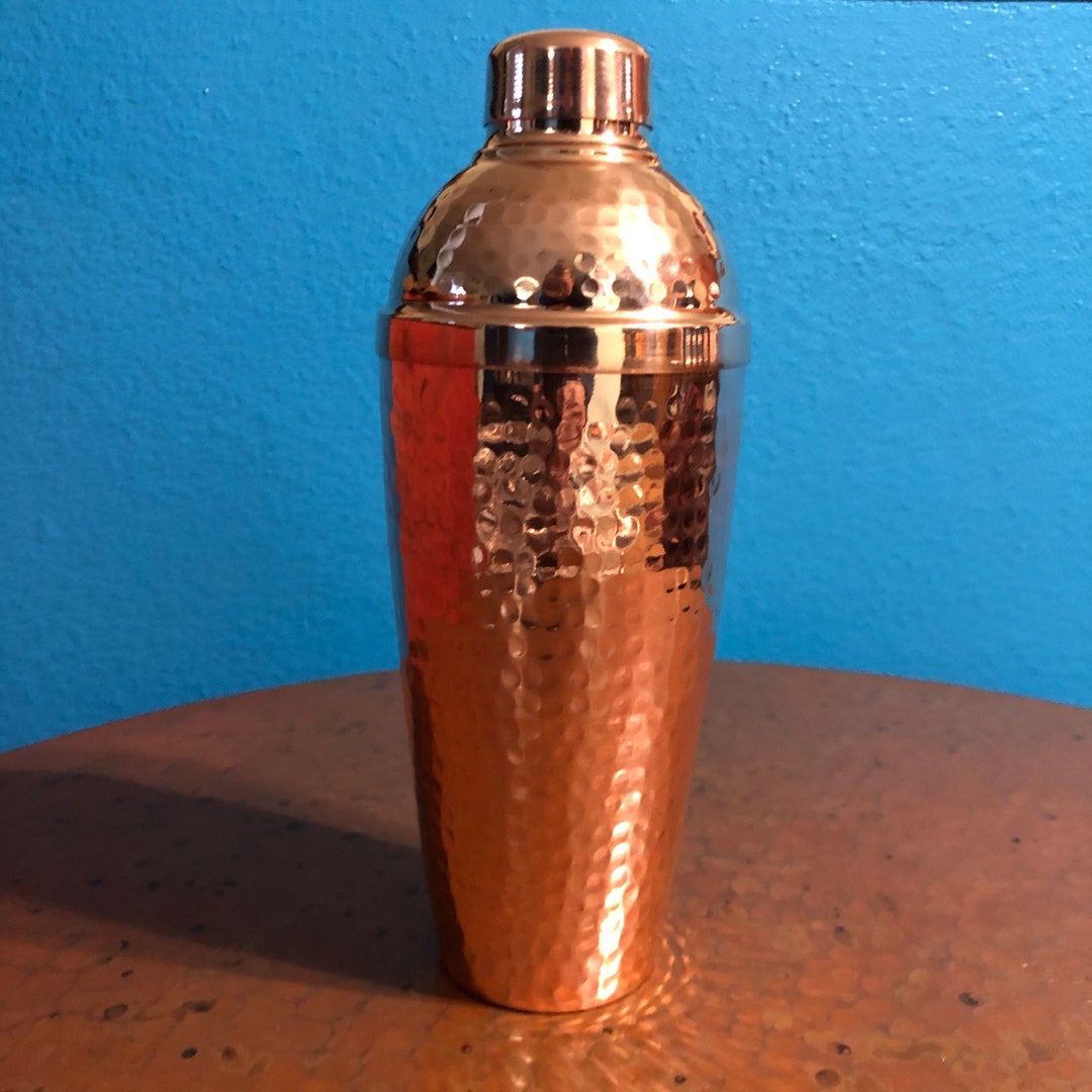 Pure Hammered Copper Cobbler Cocktail Shaker Large Etsy