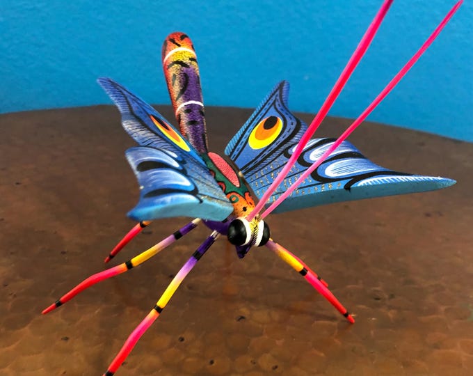 Alebrije Butterfly Handcrafted Wood Carving by Zeny Fuentes & Reyna Piña from Oaxaca, Mexico.