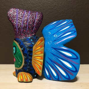 Handcrafted Alebrije Fish: Oaxacan Wood Carving, Signed Folk Art
