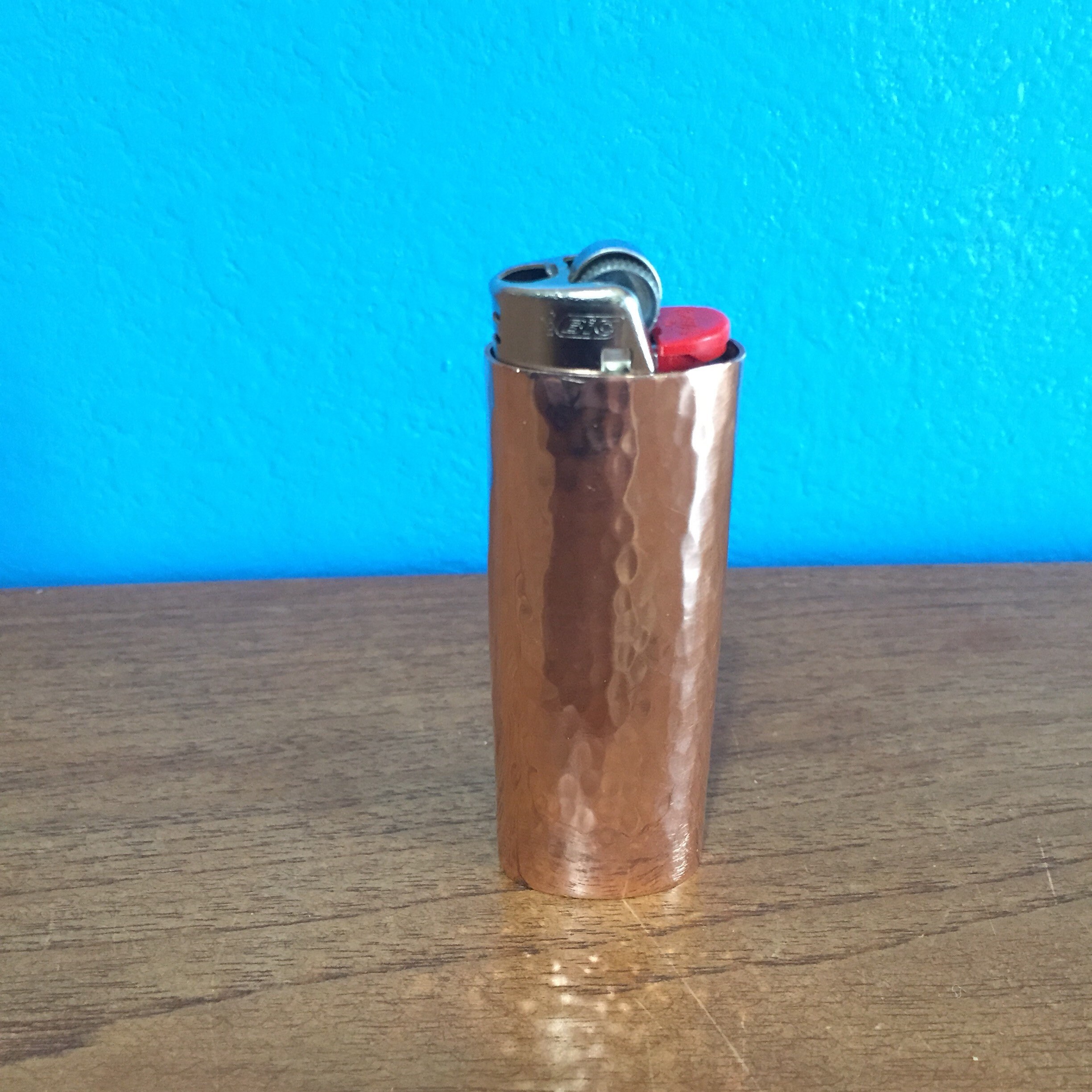 Handcrafted Pure Copper Lighter Cover with Light Hammered Texture