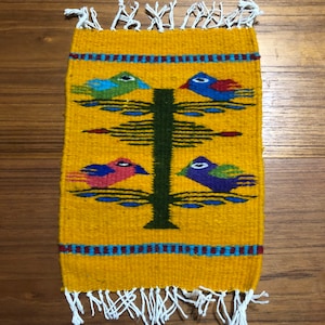 Zapotec handvävd merinoulltextil (20 x 25 cm)