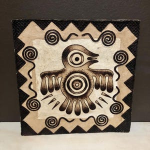Handmade Amate Bark Paper Wall Art: Mexican Folk Art (11 3/4”)