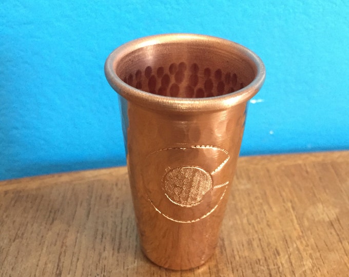 1.5oz Pure Hammered Copper Shot Glass with Colorado "C" hand engraved logo