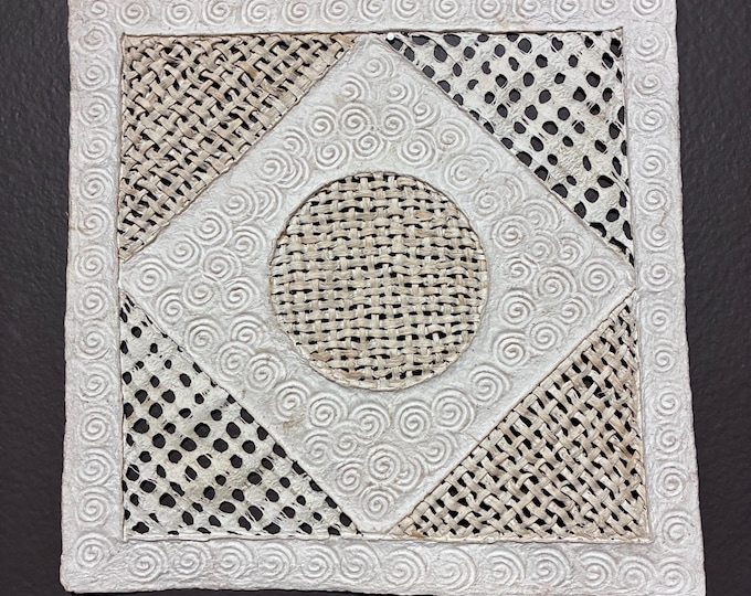 Handmade Amate Bark Paper Wall Art from Mexico (11 1/2" x 11 1/2")