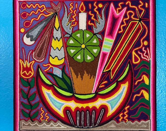 Huichol Yarn Art Nierika (11.75” x 11.75”) from Nayarit, Mexico