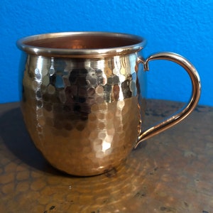 16oz Moscow Mule Hammered Copper Barrel Mug