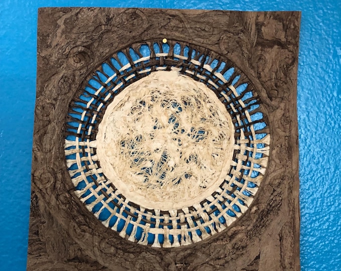 Handmade Amate Paper Wall Art from Mexico (7.75” x 7.75”)
