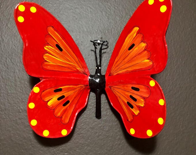 Large Paper Maché Butterfly Wall Ornament from Izamal, Yucatán, Mexico