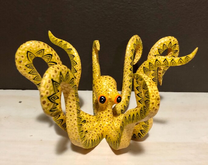 Alebrije Octopus Wood Carving by Esperanza Martinez from Oaxaca, Mexico.