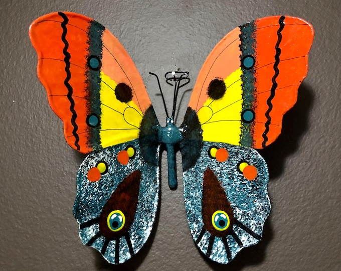 Extra Large Paper Maché Butterfly Wall Ornament from Izamal, Yucatán, Mexico