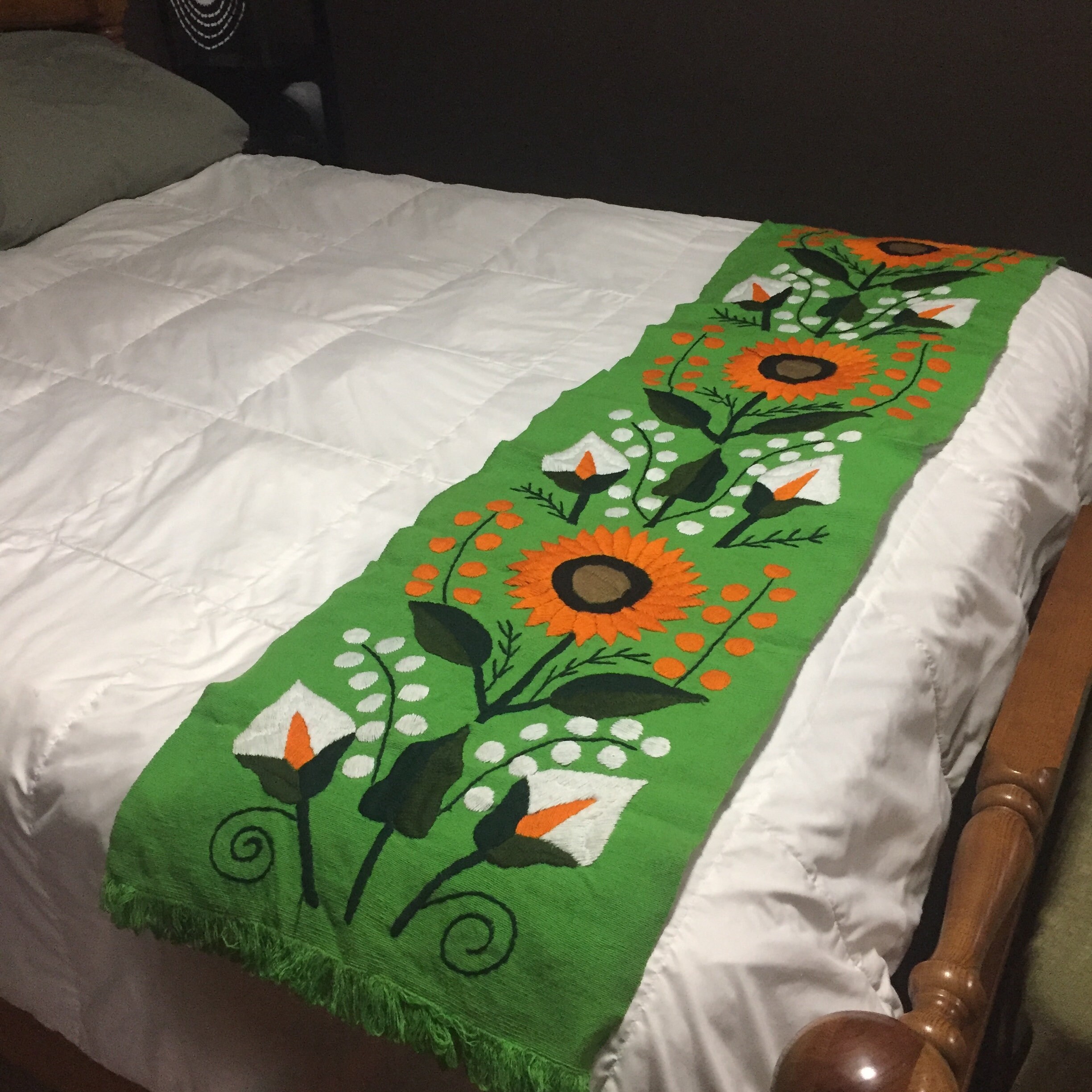 Mexican Table Runner Handwoven Table Runner Embroidered