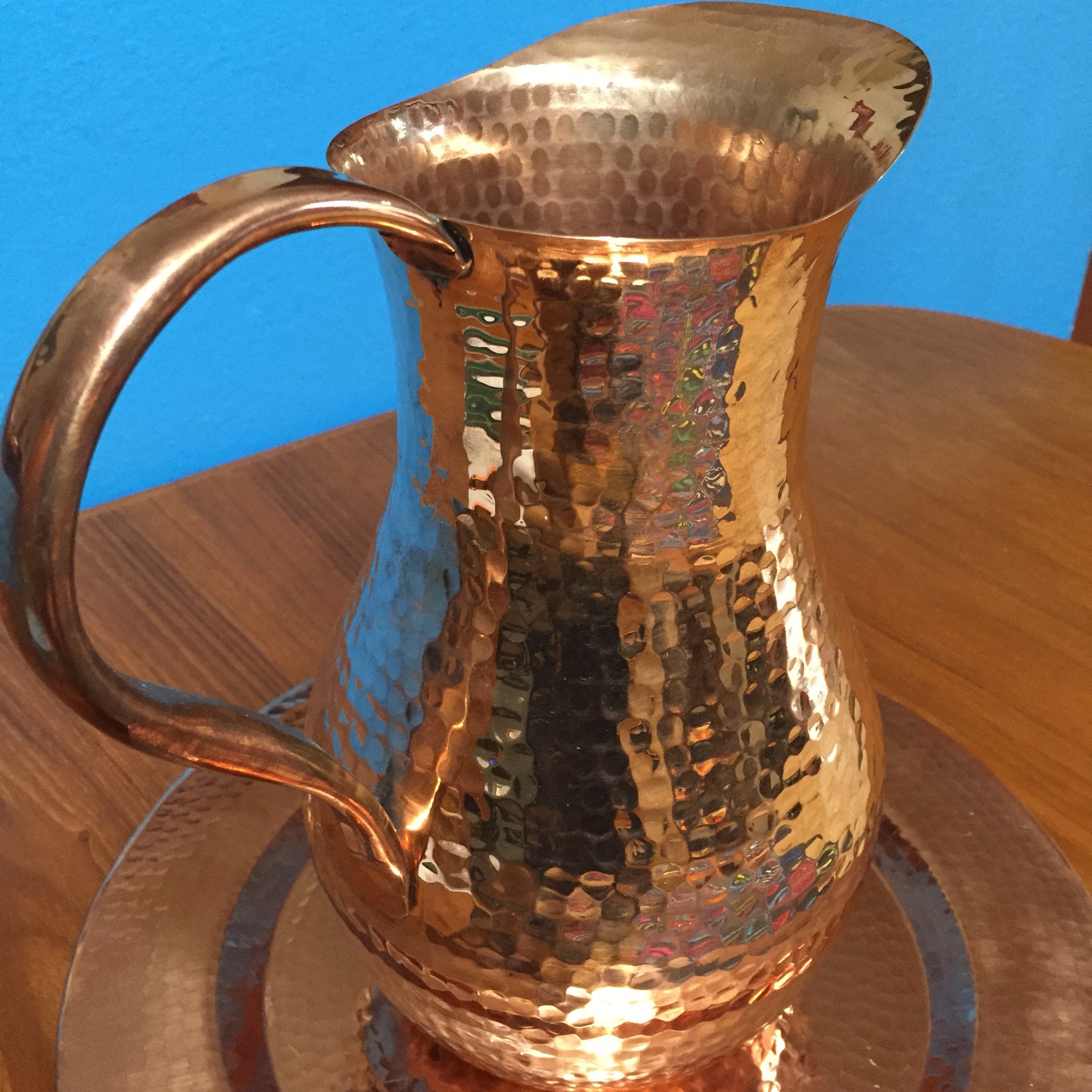 Pure Hammered Copper Pitcher 2 5 Liters 100 Pure Copper