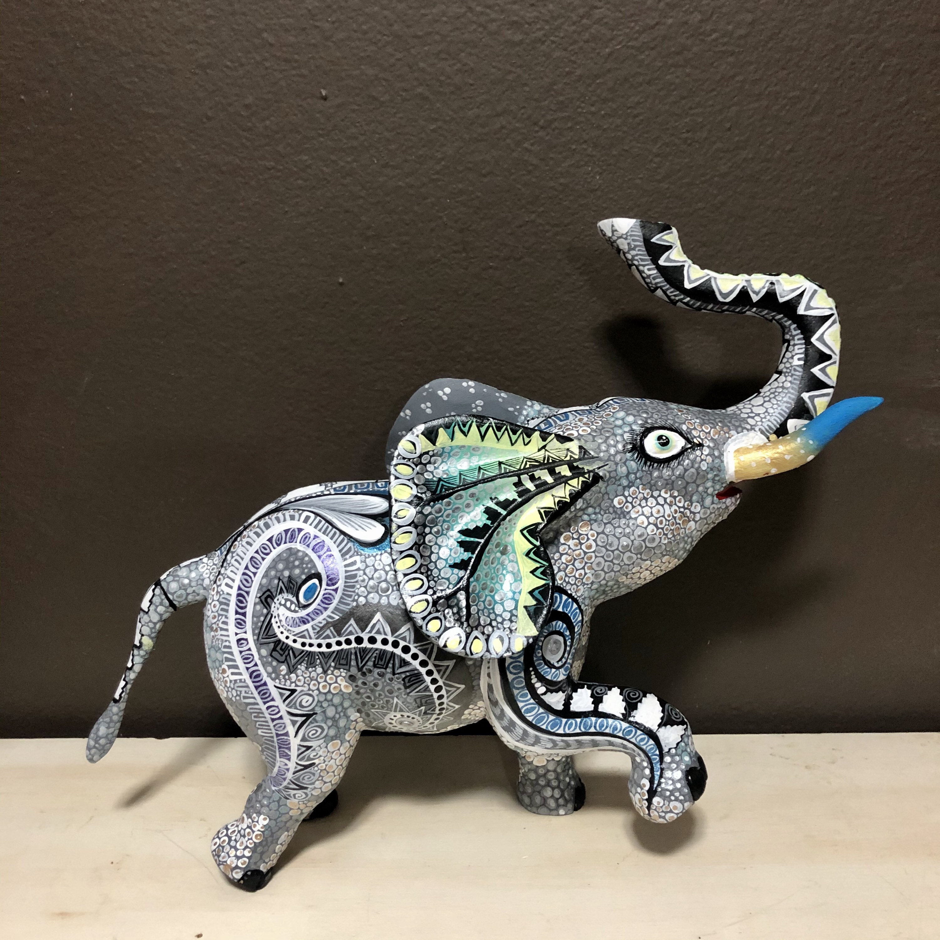 Handcrafted Alebrije Elephant Woodcarving from Oaxaca, Mexico