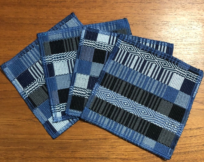 Handwoven Cotton Coasters (set of four) from Otavalo, Ecuador- 5.25” x 5.25”