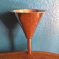 Handcrafted pure hammered copper funnel - small flask size