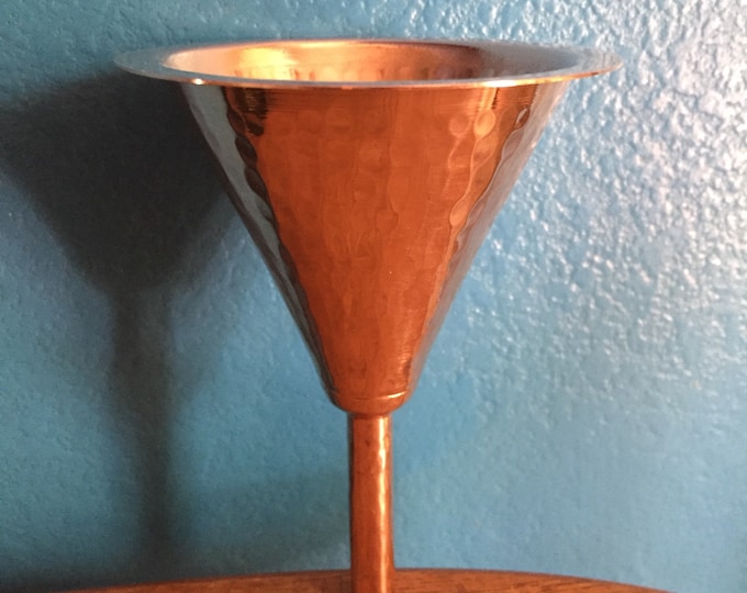 Handcrafted pure hammered copper funnel