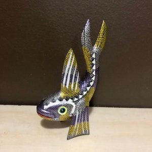 Alebrije Dolphin Wood Carving by Esperanza Martinez from Oaxaca, Mexico.