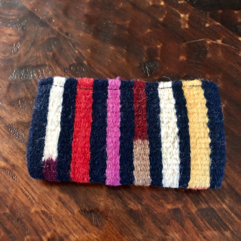 6\u201d x 3\u201d Zapotec hand woven merino wool wallet change purse with zipper approx