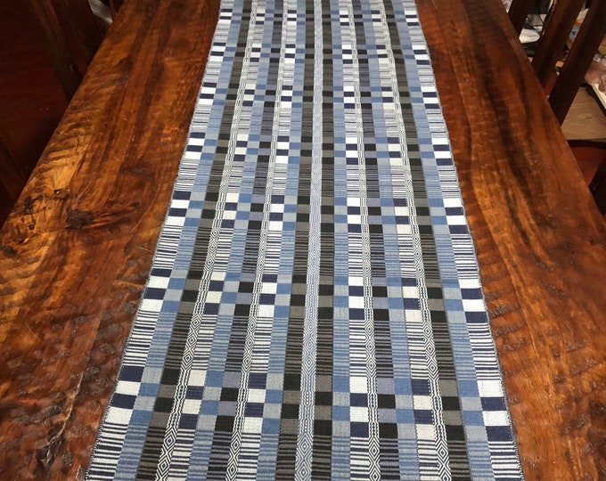 Handwoven Cotton Table Runner from Otavalo, Ecuador- 76” x 18”