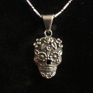 Sterling Silver Calavera Skull Pendant