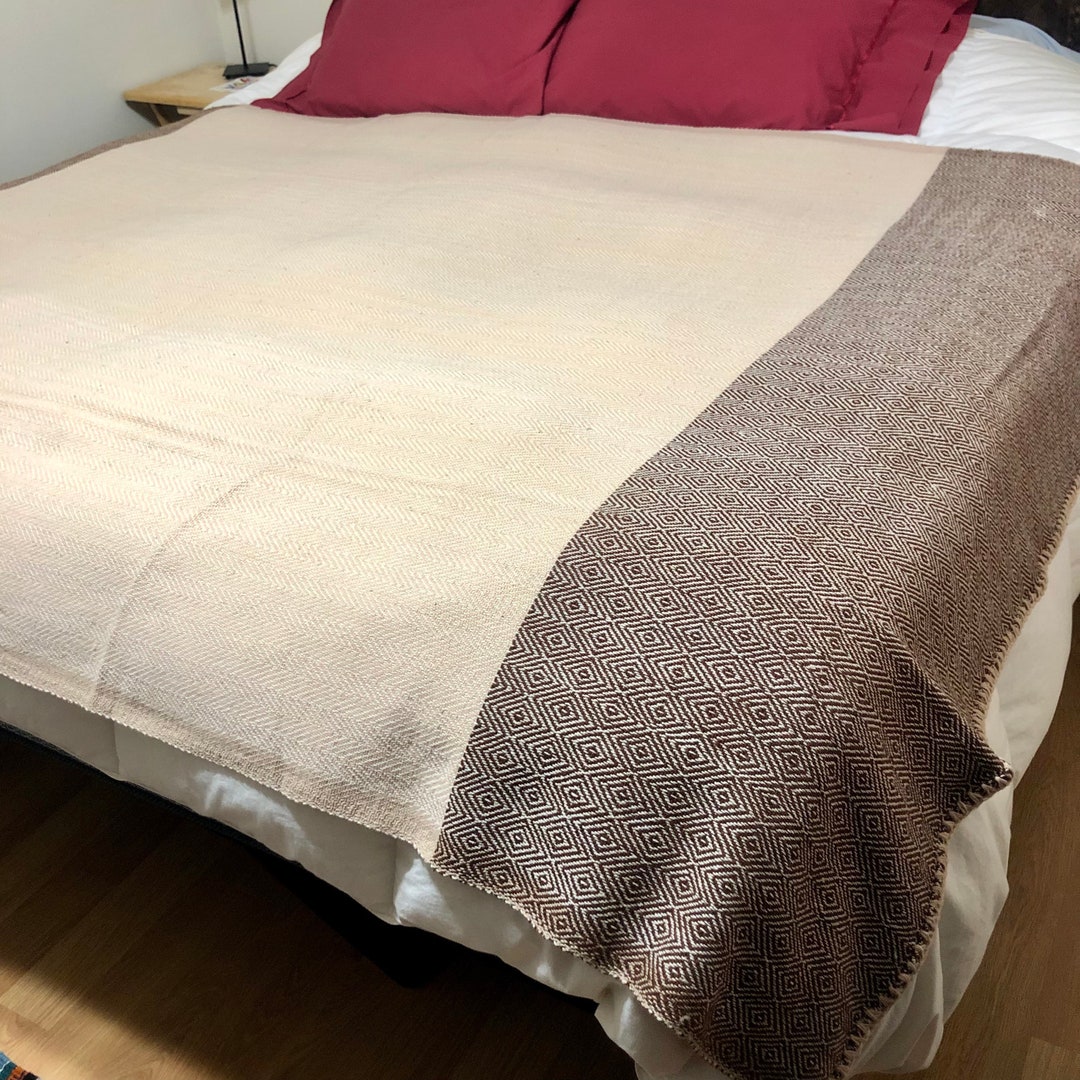 Handwoven Wool Blanket From Otavalo Ecuador 90 X 60 Etsy