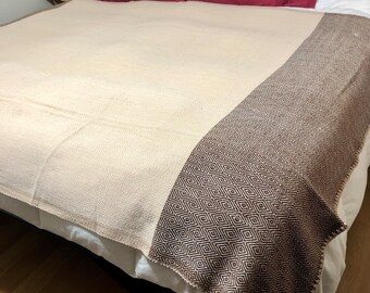 Couverture en laine tissée à la main d'Otavalo, Équateur - 90 x 60 po