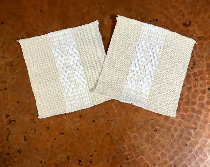 Handwoven Zapotec cotton coasters (set of two) - 5” x 5” - cream