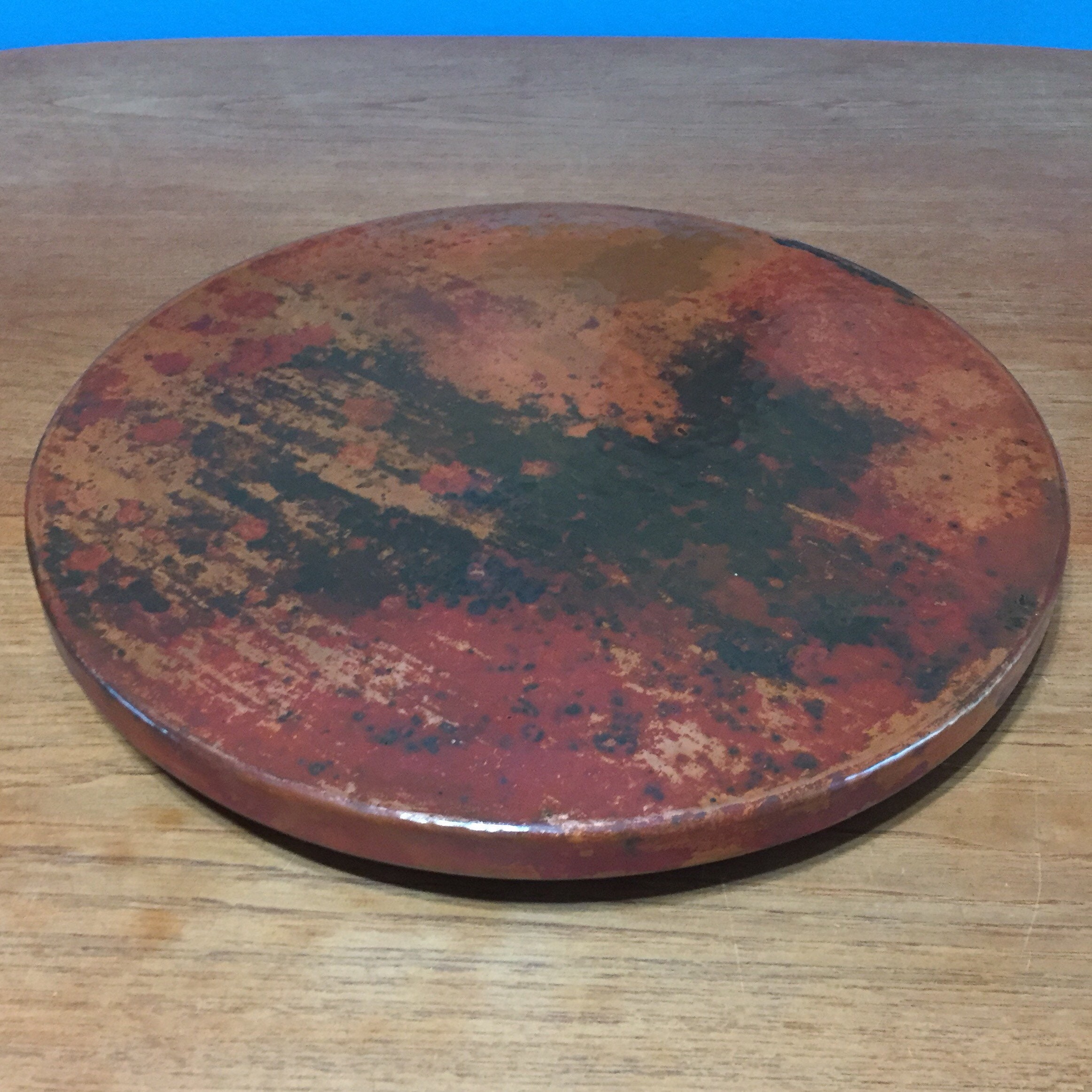 Hammered Copper Lazy Susan rotating serving tray (14 diameter)