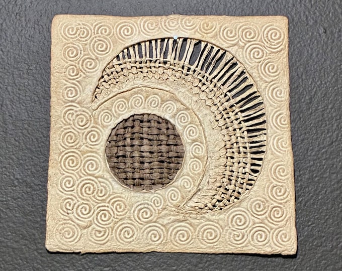 Handmade Amate Bark Paper Wall Art: Braided Detail, Natural Tones