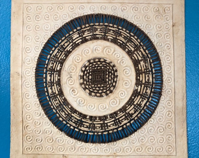 Handmade Amate Paper Wall Art from Mexico (15 1/2” x 15 1/2”)