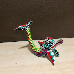 Alebrije Dolphin Wood Carving by Esperanza Martinez from Oaxaca, Mexico.