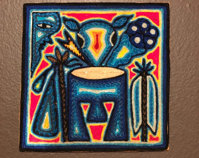 Huichol Yarn Art Nierika (20cm x 20cm) from Nayarit, Mexico