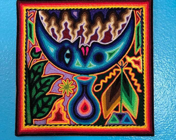 Huichol Yarn Art Nierika (7.9” x 7.9”) from Nayarit, Mexico