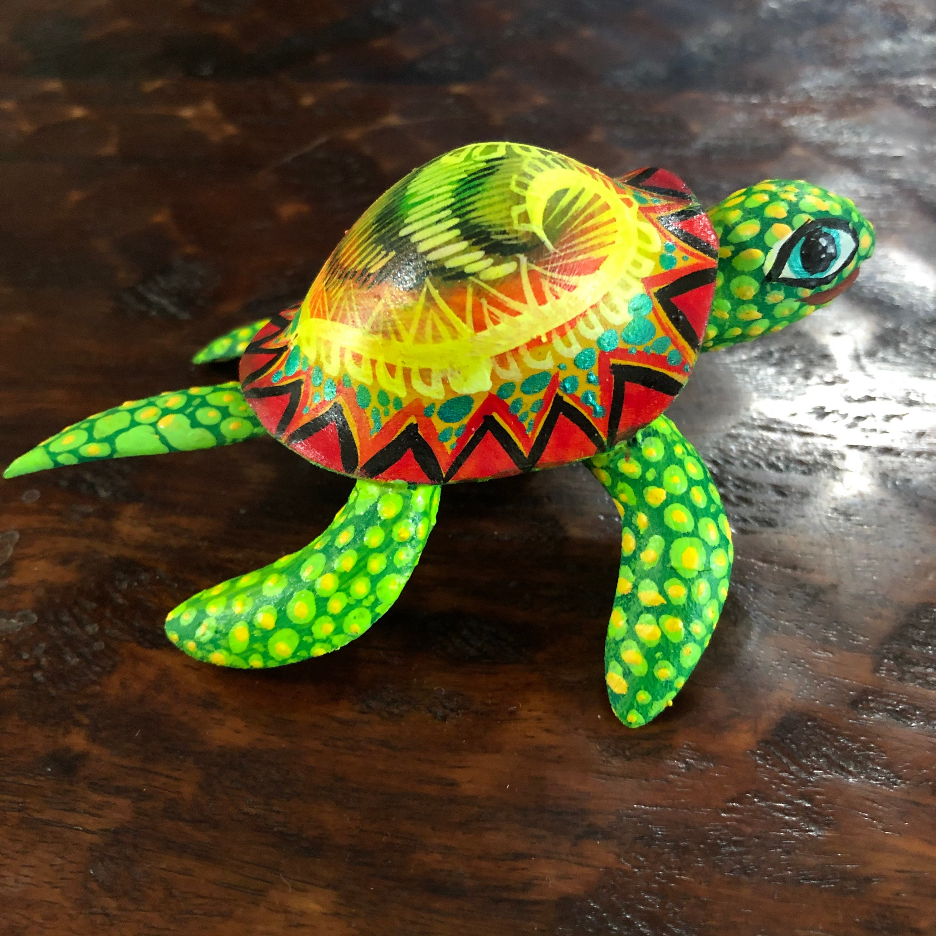 Alebrije Turtle Wood Carving by Roberto and Esperanza Martinez from