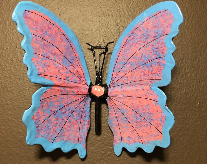 Large Paper Maché Butterfly Wall Ornament from Izamal, Yucatán, Mexico