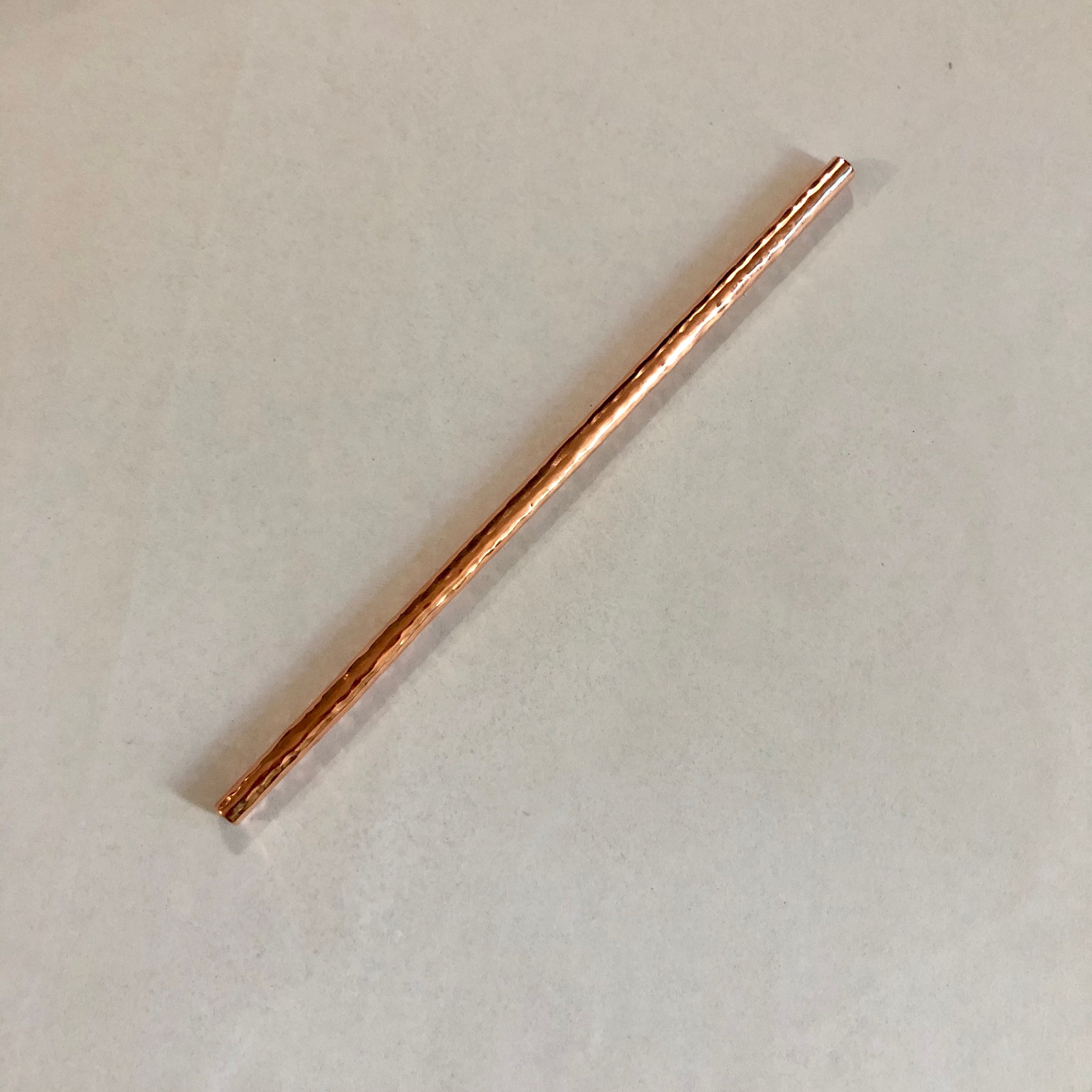 Reusable Hammered Copper Straw - 8”