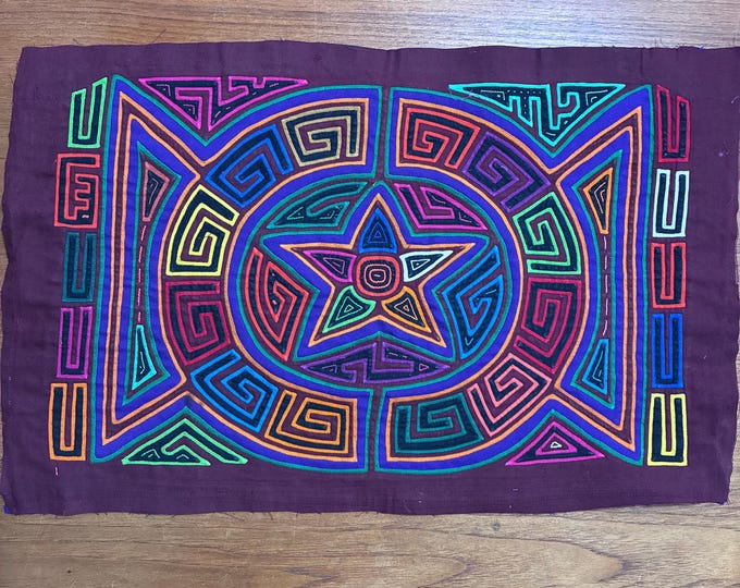 Authentic Guna (Kuna) Mola Textile Art Panel - Hand-Stitched Reverse Appliqué