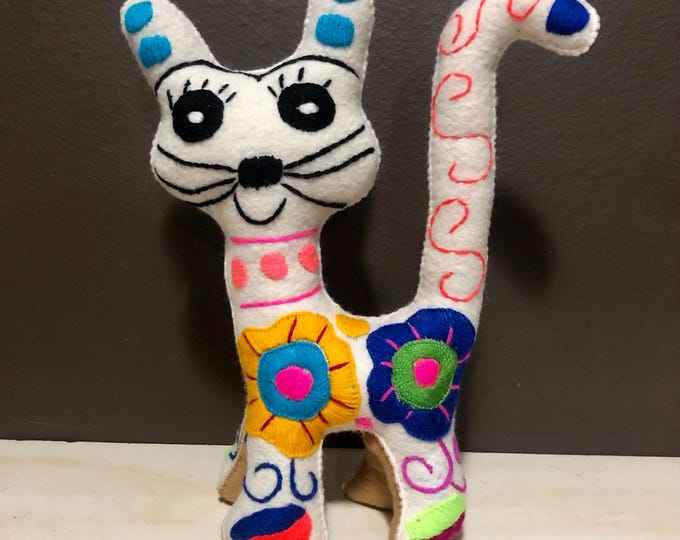 Hand Sewn Stuffed Animal Cat Plush Toy