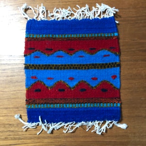 Zapotec handvävd merinoullunderlägg 20 x 23 cm