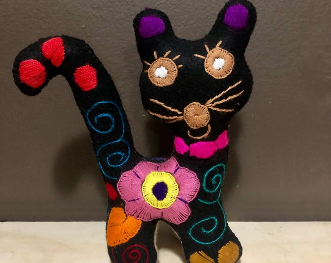 Hand Sewn Stuffed Animal Cat Plush Toy