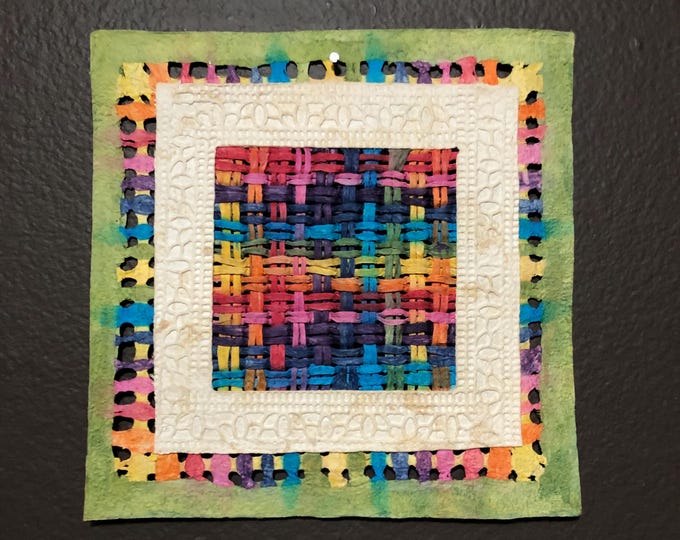 Handmade Amate Paper Wall Art from Mexico (7.75” x 7.75”)