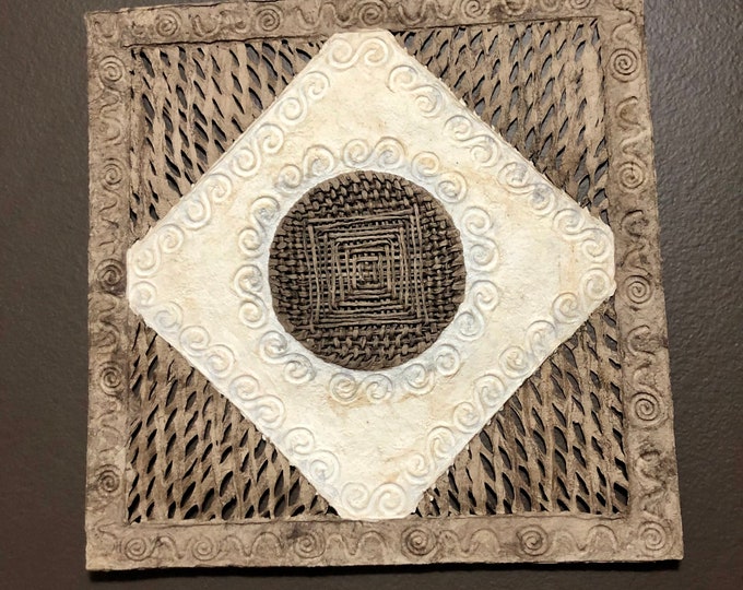 Handmade Amate Paper Wall Art from Mexico (15 1/2” x 15 1/2”)