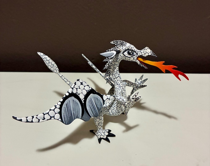 Hand Carved Wood Alebrije Dragon by Esperanza Martinez