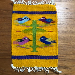 Zapotec handvävd merinoulltextil (20 x 25 cm)