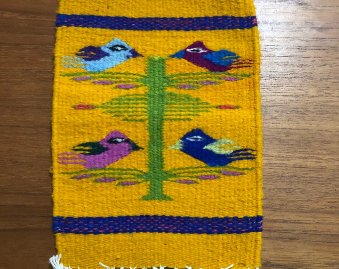 Zapotec handwoven merino wool textile (8” x 10.5”)