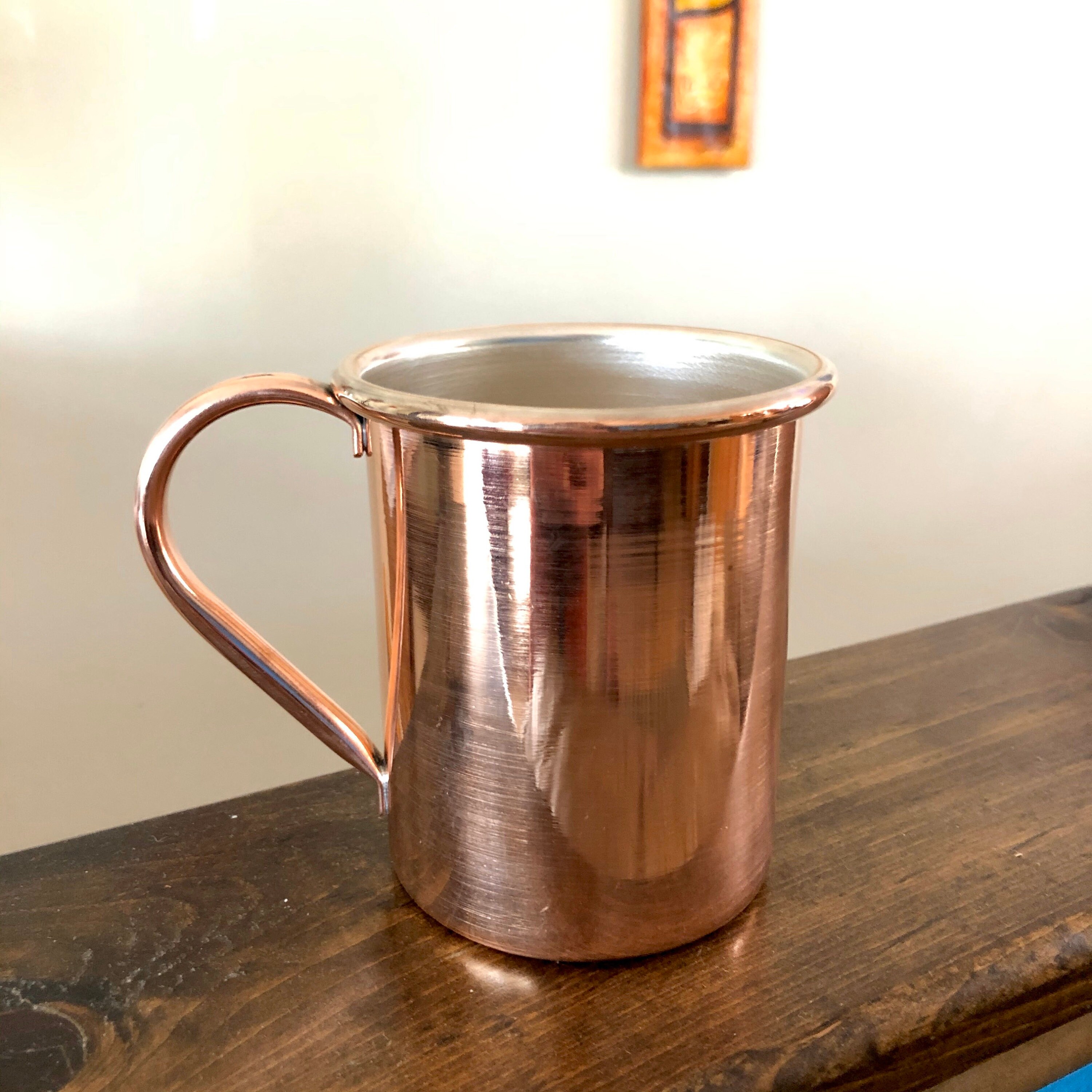 hot chocolate in copper mug