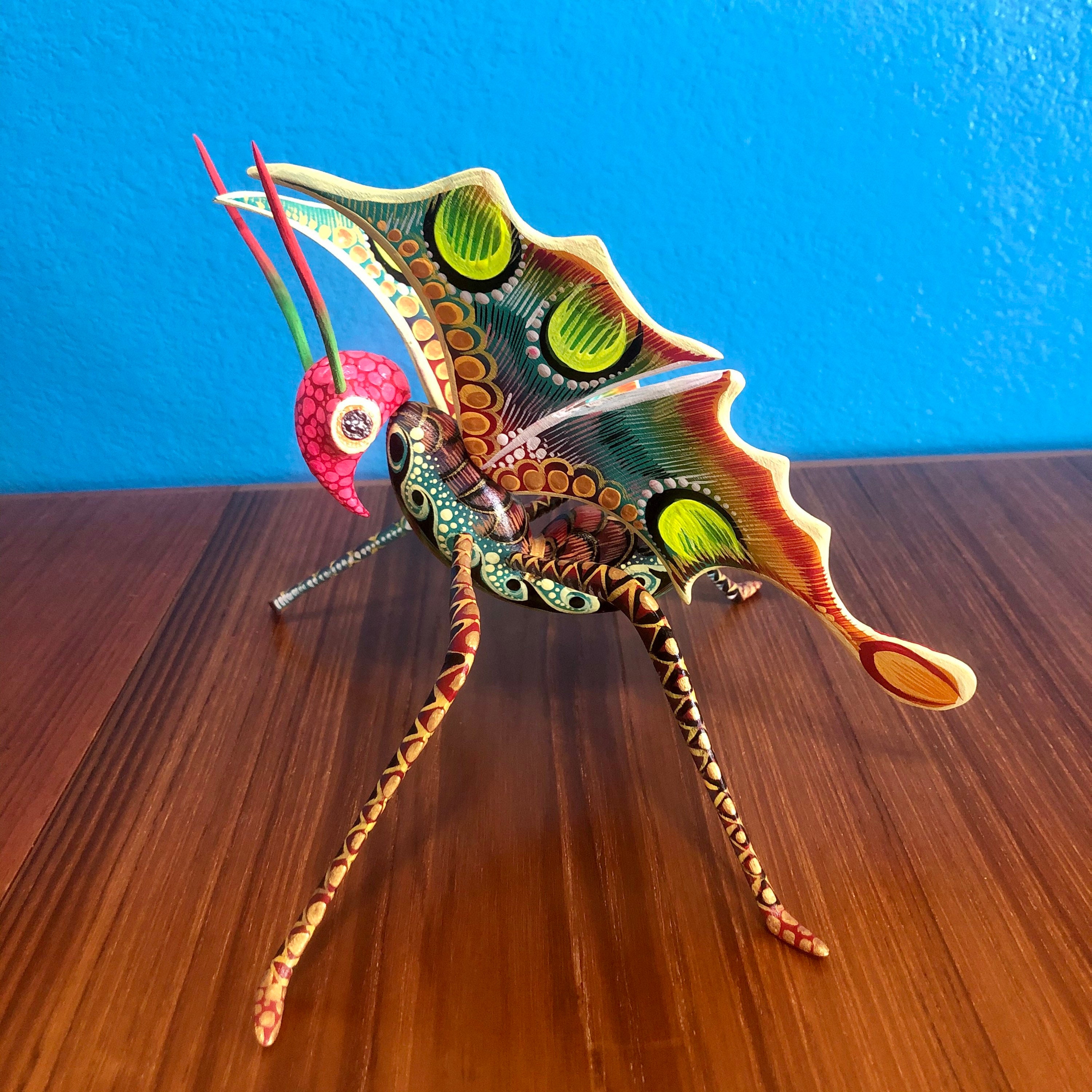 Alebrije Butterfly Wood Carving by Roberto and Esperanza Martinez from