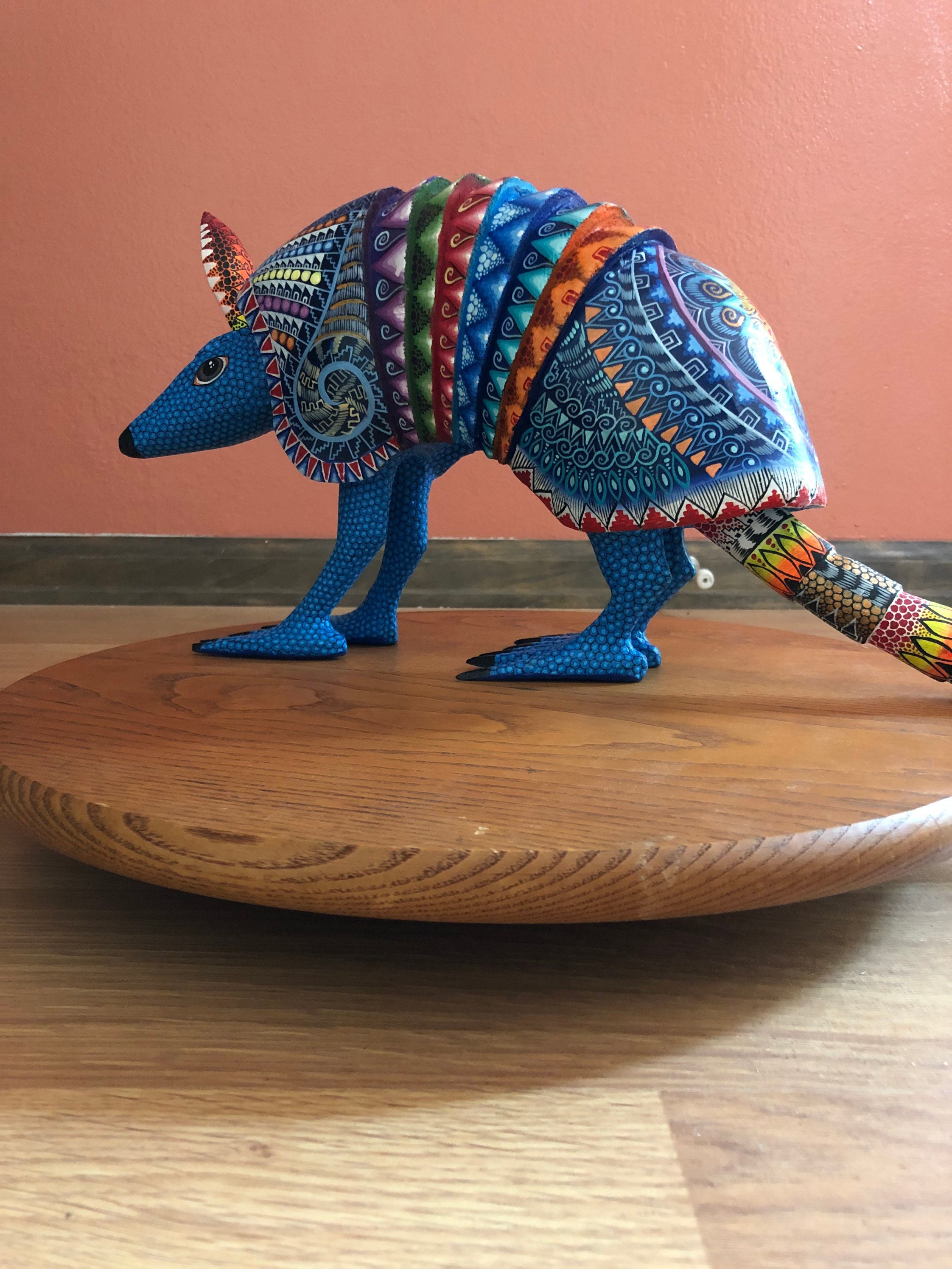Alebrije Armadillo Wood Carving by Roberto and Esperanza Martinez from